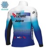 Set Fietsshirt Lange Mouw + Lange Koersbroek 2022 BikeExchange Jayco Winter Thermal Fleece Wit Blauw
